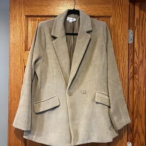 Women's Beige Corduroy Blazer
